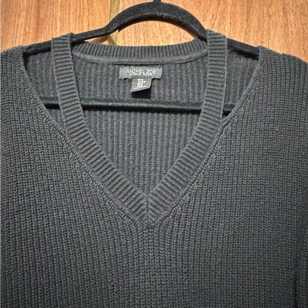 Rachel Zoe Black V-Neck Sweater